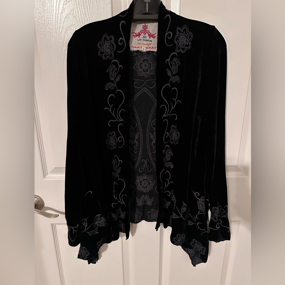 JOHNNY WAS VELVET EMBROIDERED JACKET NWOT